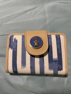 Spartina 449 Cream and Blue Leather Wallet